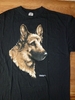 T-Shirt Bügel Transfer Druck Grösse XL schwarz, Schäferhund Kopf